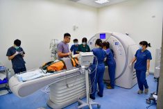 此次檢查使用的160切電腦斷層掃描設備，床台可承重高達300公斤，屬於目前台灣少見可支援大型動物檢查的高階影像設備