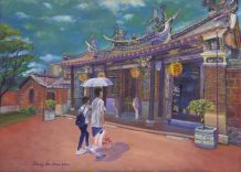 油畫類《大甲文昌祠》入選法國獨立沙龍，展現臺灣藝術家的創作實力